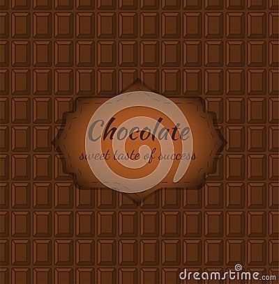 Pattern with chocolate bar. Chocolate isolated background. Isolated text. Isolated pattern. Vector Illustration